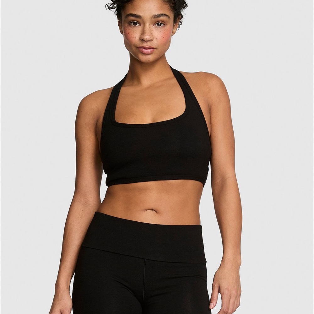 PINK Victoria's Secret Black Fold-Over Shorts